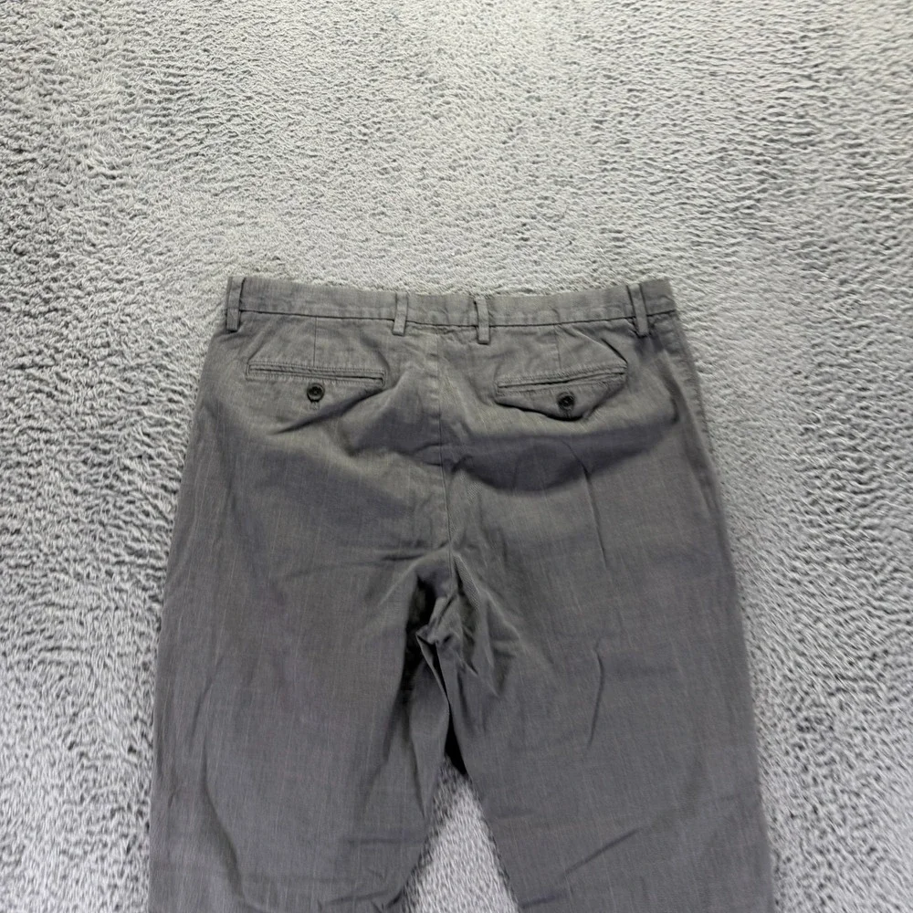 Banana Republic Pant Men 34x33 Gray Cotton Chino Straight Preppy Business Career